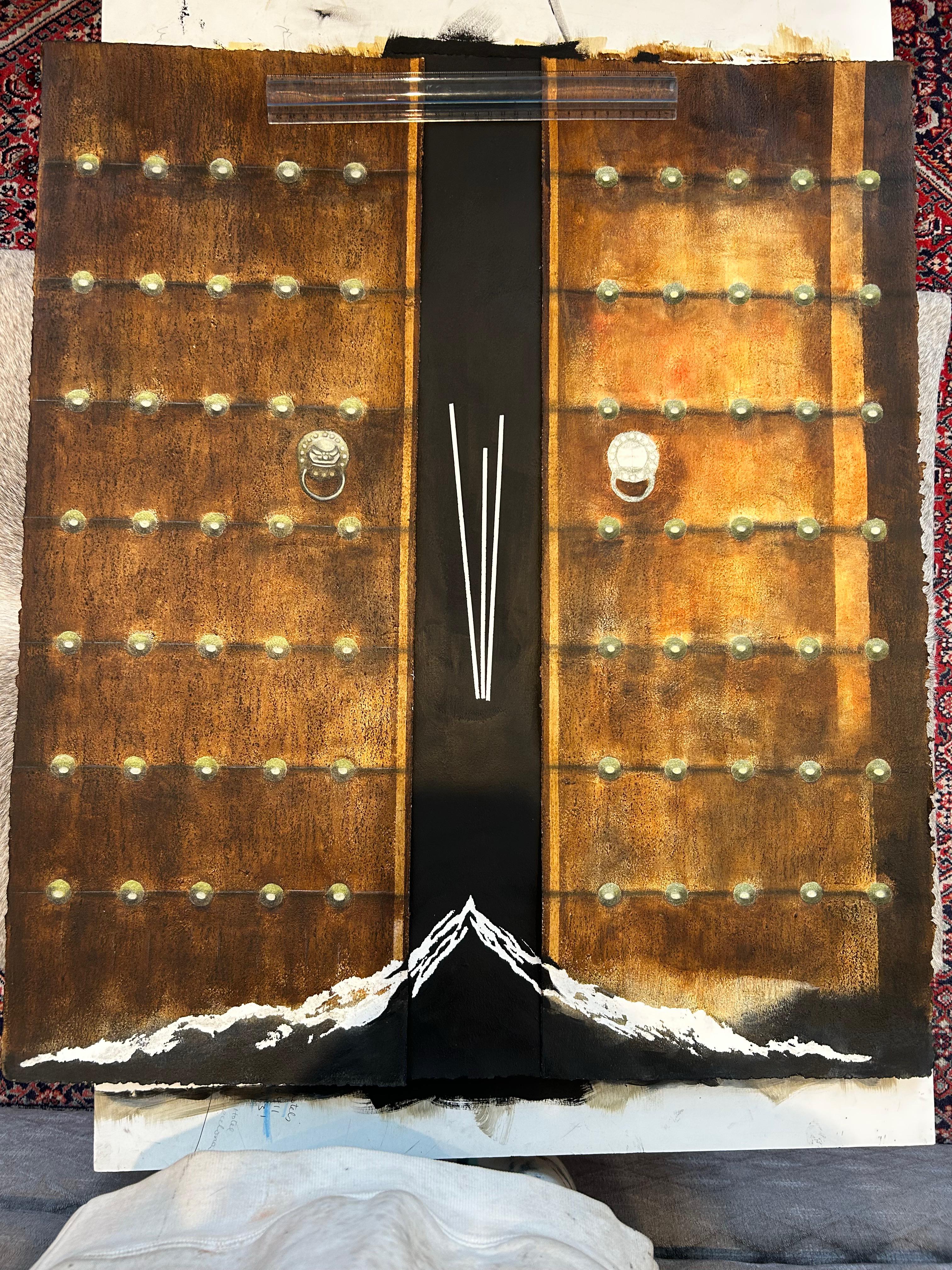Door with Mountains